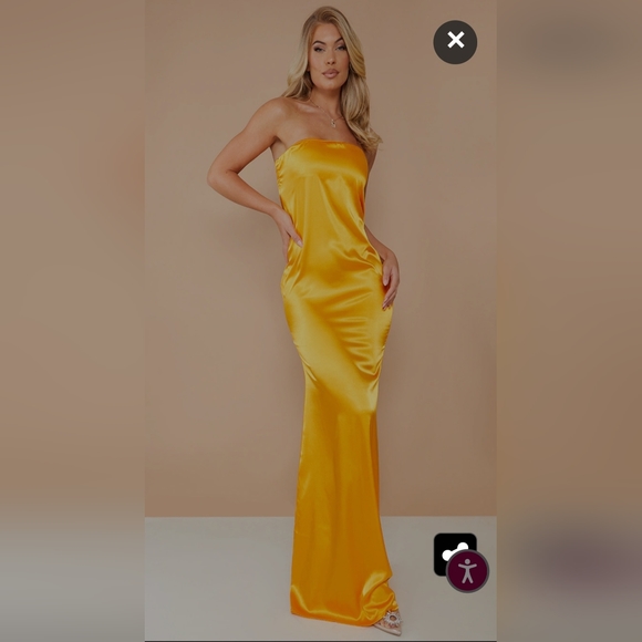 PLT | Dresses | Bright Orange Satin Maxi | Poshmark